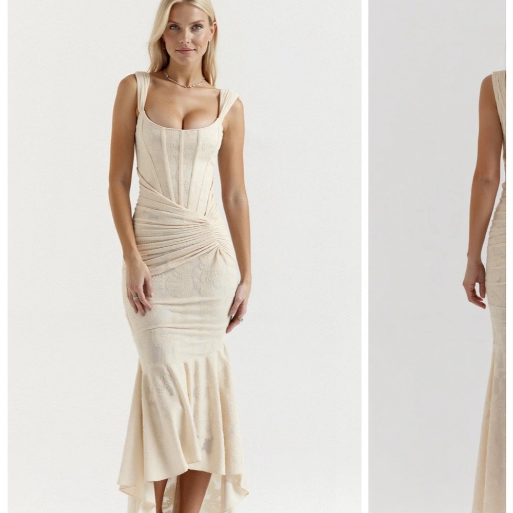 Chic Cream High Low Dress